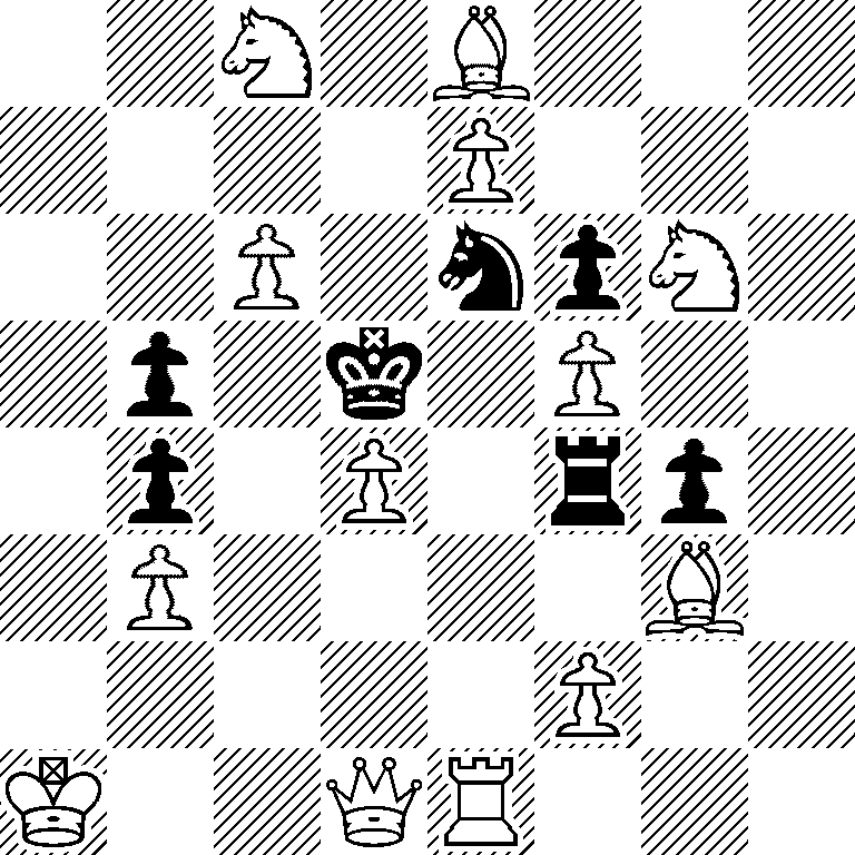 2N1B3/4P3/2P1npN1/1p1k1P2/1p1P1rp1/1P4B1/5P2/K2QR3