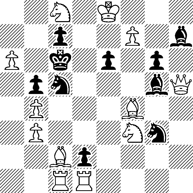 2N1K3/2p2P1b/P1k1p1p1/1pn3bQ/1P3B2/1P3Nn1/2Bp4/2RR4