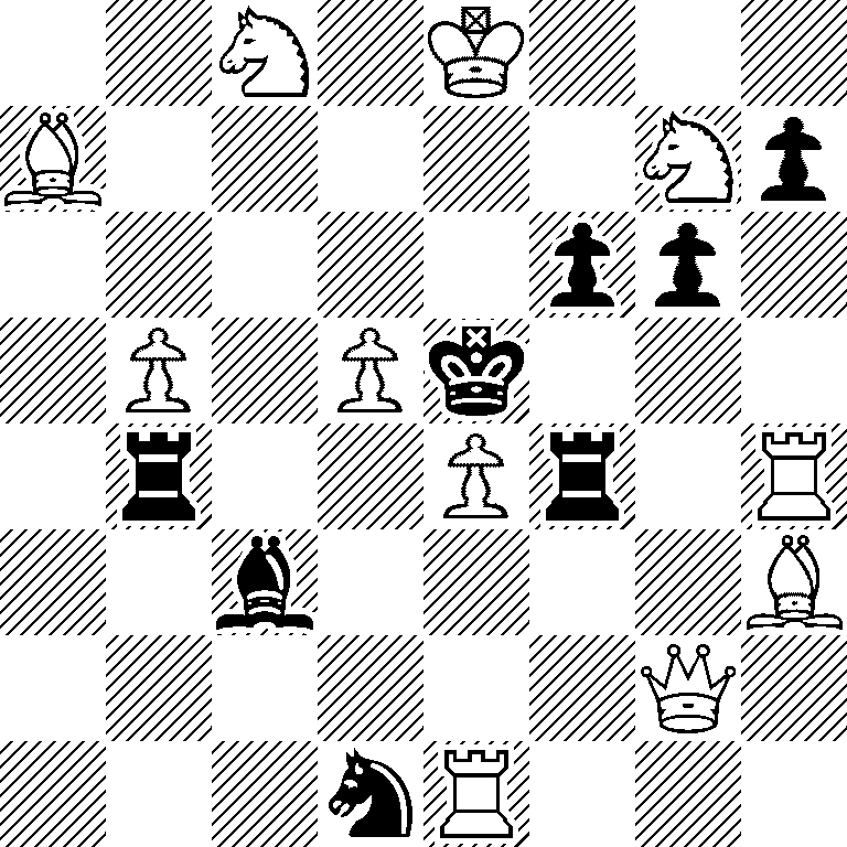 2N1K3/B5Np/5pp1/1P1Pk3/1r2Pr1R/2b4B/6Q1/3nR3