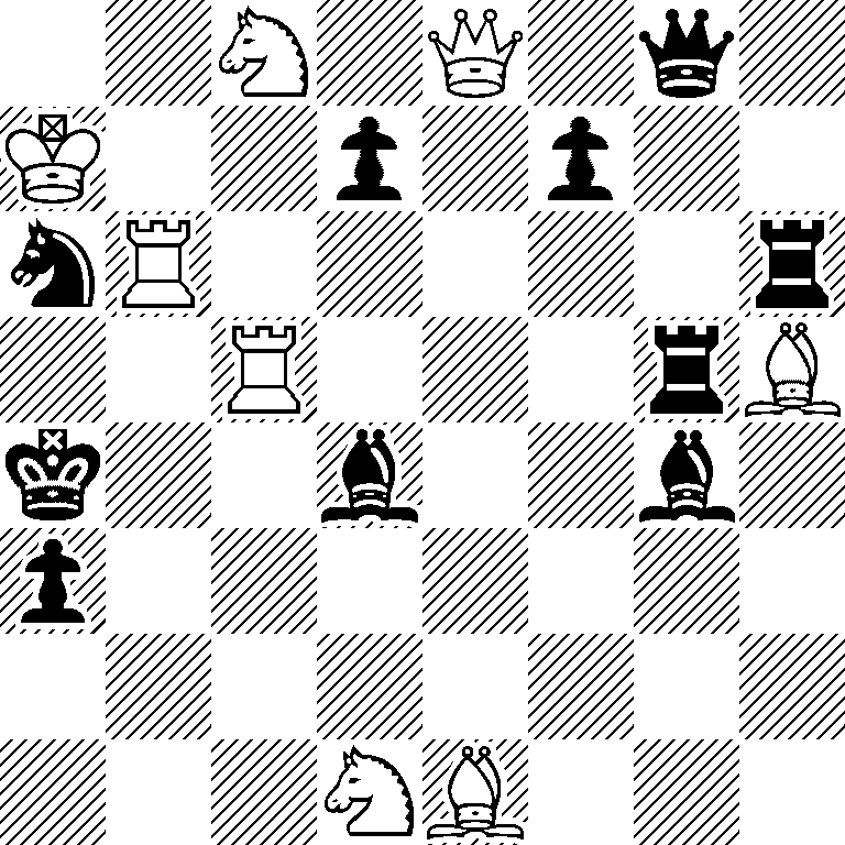 2N1Q1q1/K2p1p2/nR5r/2R3rB/k2b2b1/p7/8/3NB3