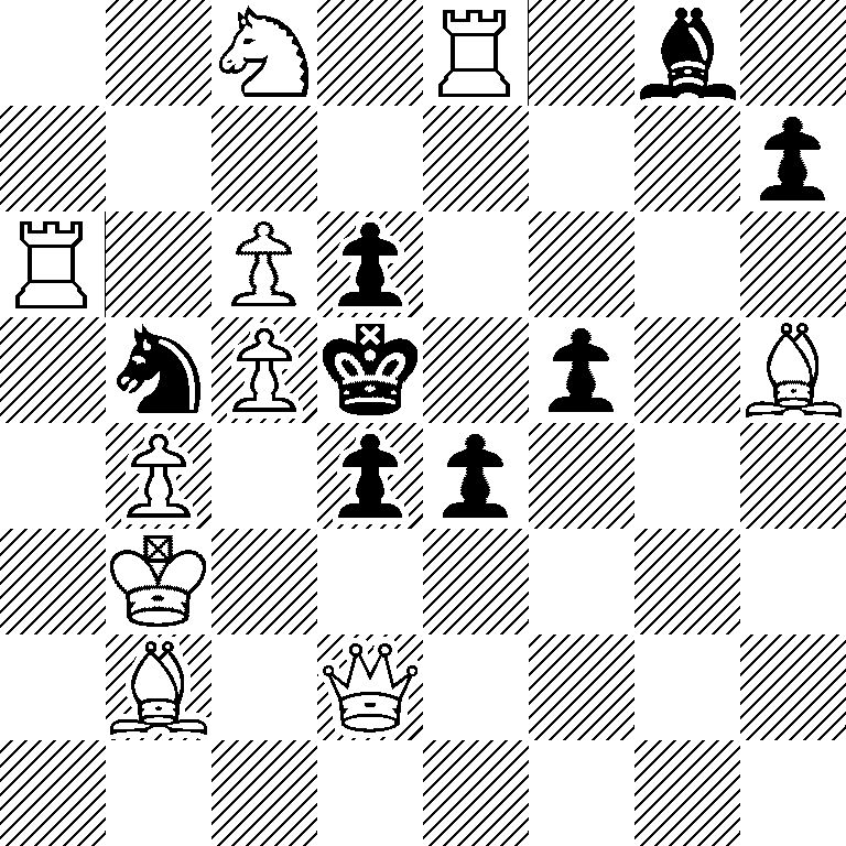 2N1R1b1/7p/R1Pp4/1nPk1p1B/1P1pp3/1K6/1B1Q4/8