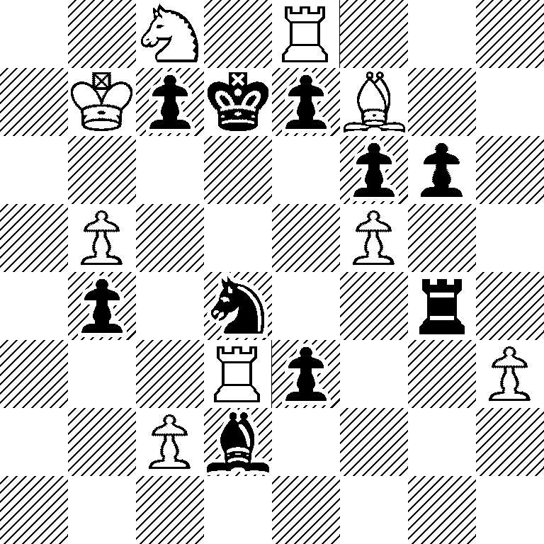 2N1R3/1KpkpB2/5pp1/1P3P2/1p1n2r1/3Rp2P/2Pb4/8