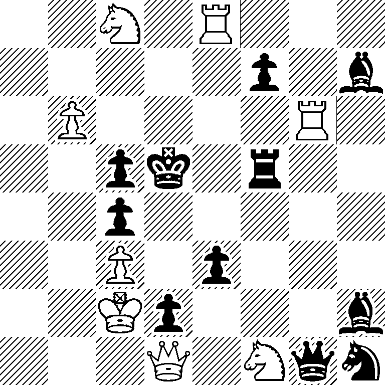 2N1R3/5p1b/1P4R1/2pk1r2/2p5/2P1p3/2Kp3b/3Q1Nqn