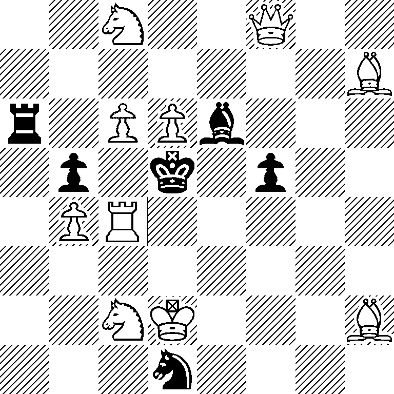 2N2Q2/7B/r1PPb3/1p1k1p2/1PR5/8/2NK3B/3n4