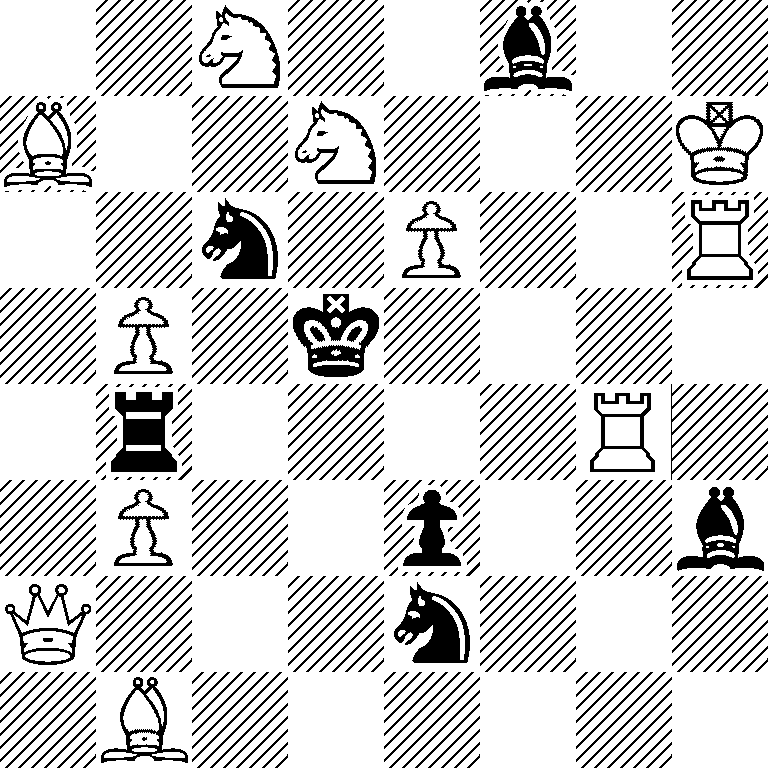 2N2b2/B2N3K/2n1P2R/1P1k4/1r4R1/1P2p2b/Q3n3/1B6
