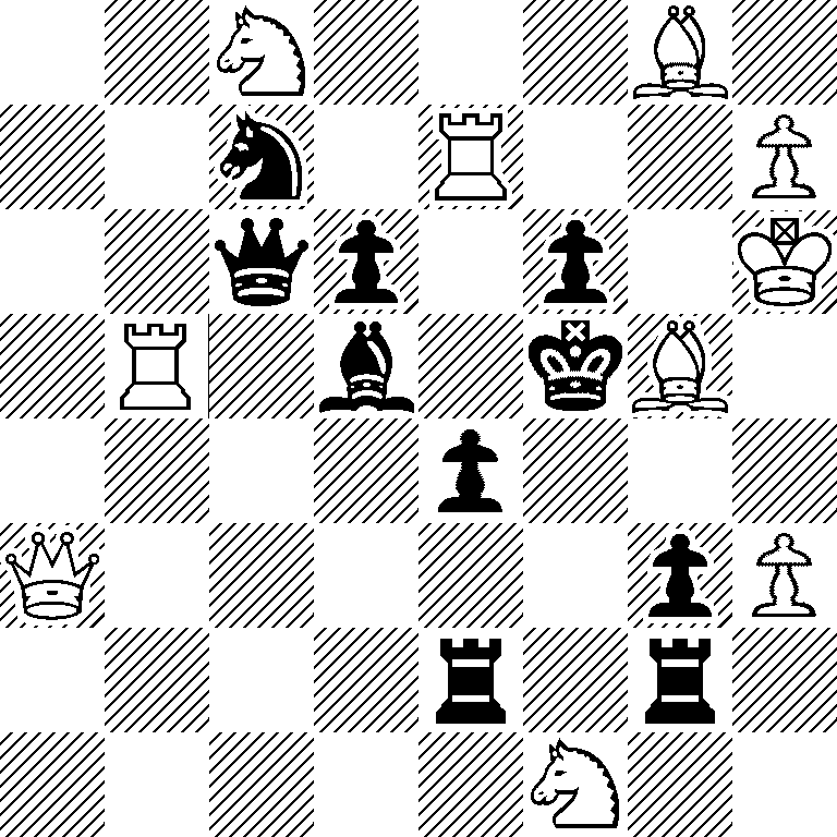 2N3B1/2n1R2P/2qp1p1K/1R1b1kB1/4p3/Q5pP/4r1r1/5N2