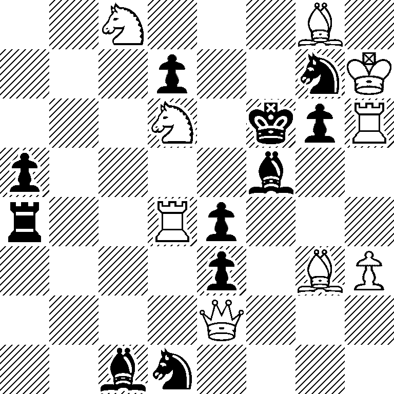2N3B1/3p2nK/3N1kpR/p4b2/r2Rp3/4p1BP/4Q3/2bn4
