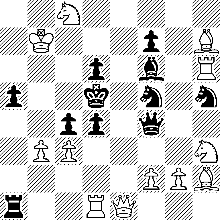 2N5/1K3p1B/3p1b1R/p2k1n1n/2pp1q2/1PP4N/5PPB/r2RQ3