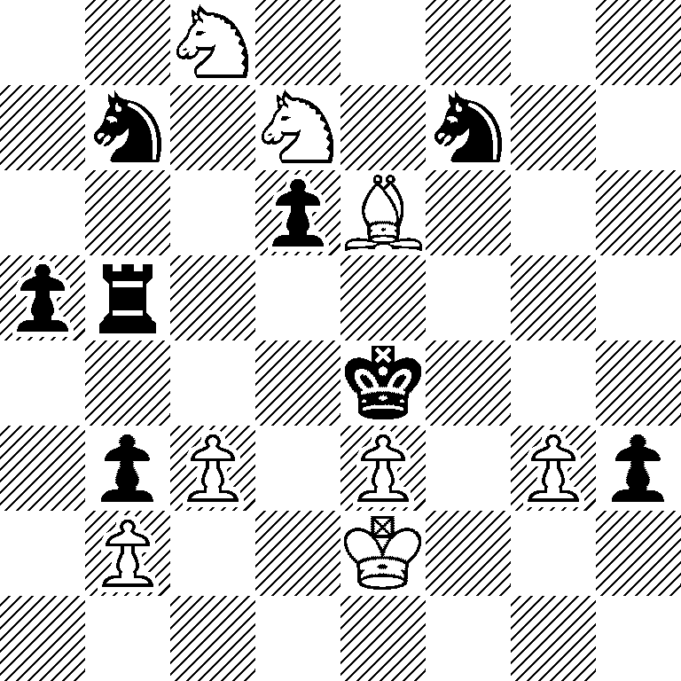 2N5/1n1N1n2/3pB3/pr6/4k3/1pP1P1Pp/1P2K3/8