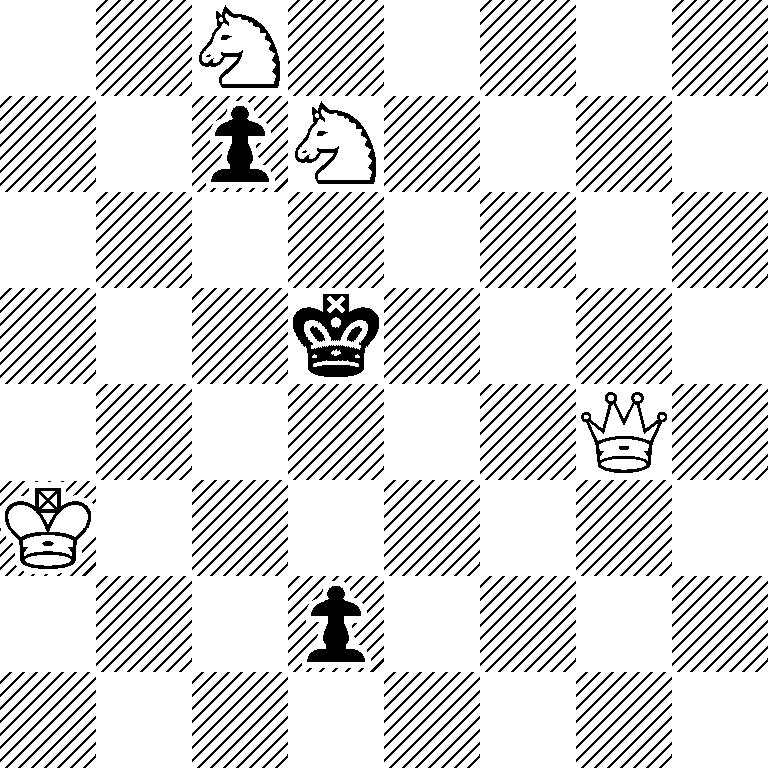 2N5/2pN4/8/3k4/6Q1/K7/3p4/8
