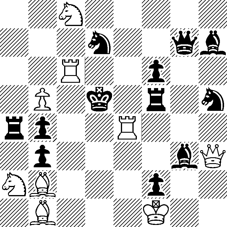 2N5/3n2qb/2R2p2/1P1k1r1n/rp2R3/1p4bQ/NB3p2/1B3K2
