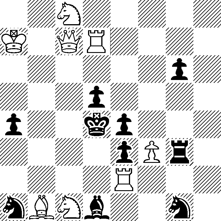 2N5/K1QR4/6p1/3p4/p2kp3/4pPr1/4R3/nBNb2n1