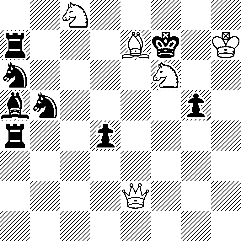 2N5/r3Bk1K/n4N2/bn4p1/r2p4/8/4Q3/8