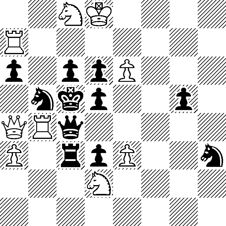 2NK4/R7/p1ppP3/1nkp2p1/QRq5/P1rpP2n/3N4/8