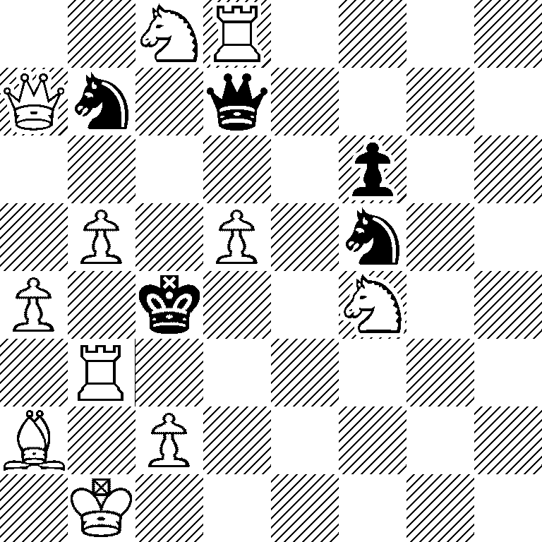 2NR4/Qn1q4/5p2/1P1P1n2/P1k2N2/1R6/B1P5/1K6