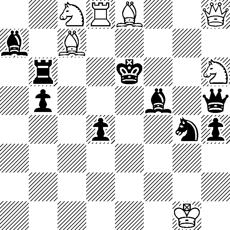 2NRB2Q/b1B5/1r2k2N/1p3b1q/3p2np/8/8/6K1