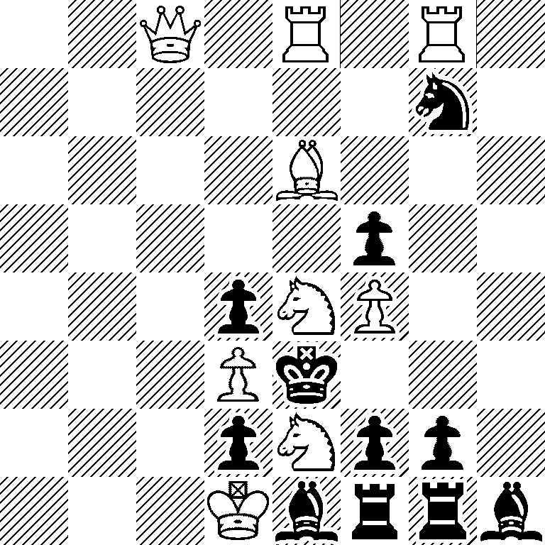 2Q1R1R1/6n1/4B3/5p2/3pNP2/3Pk3/3pNpp1/3Kbrrb
