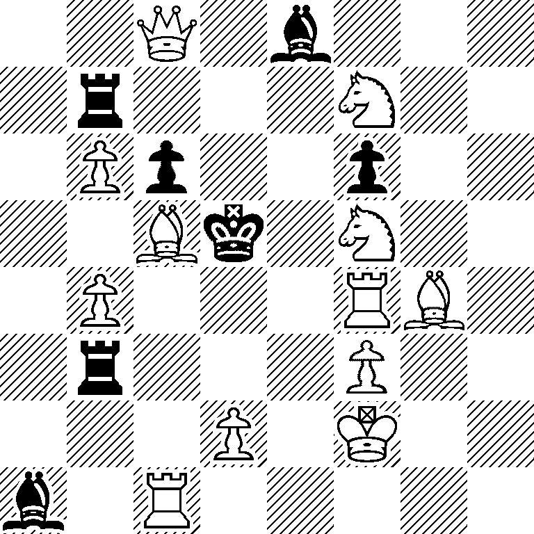 2Q1b3/1r3N2/1Pp2p2/2Bk1N2/1P3RB1/1r3P2/3P1K2/b1R5