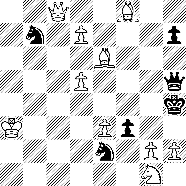 2Q2B2/1n1P3p/4B3/3P3q/7k/K3Pp2/4n1PP/6N1