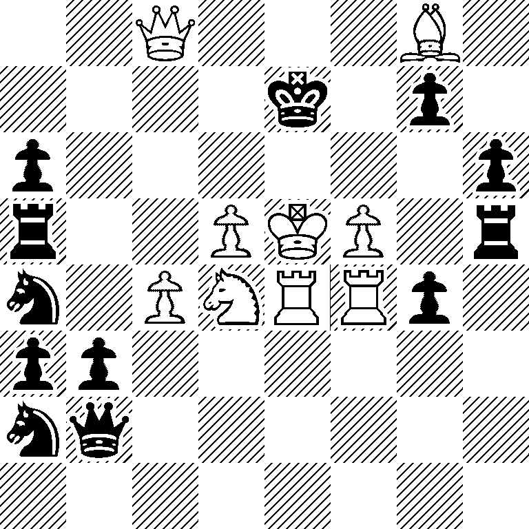 2Q3B1/4k1p1/p6p/r2PKP1r/n1PNRRp1/pp6/nq6/8