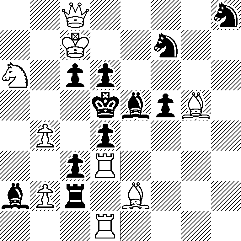 2Q4n/2K2n2/N1pp4/3kbpB1/1P1p4/2pR4/bPr1B3/3R4