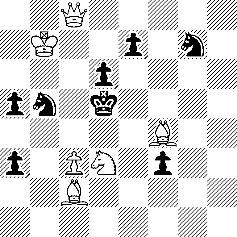 2Q5/1K2p1n1/3p4/pn1k4/5B2/p1PN1p2/2B5/8
