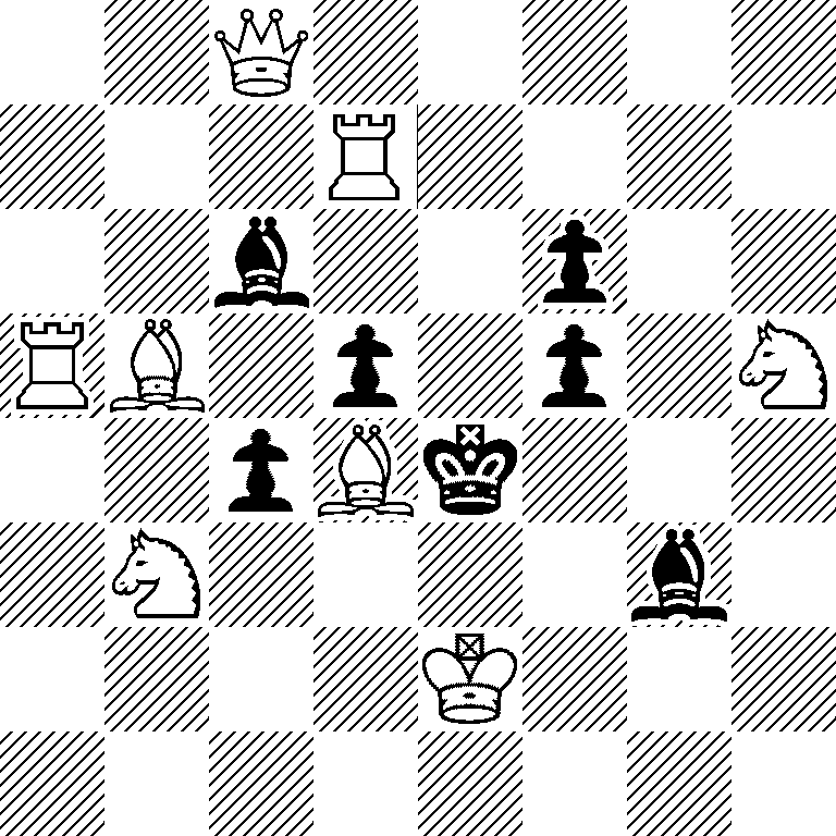 2Q5/3R4/2b2p2/RB1p1p1N/2pBk3/1N4b1/4K3/8