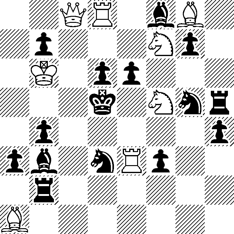 2QR1bB1/1p3Np1/1K1pp3/3k1Nnr/1p5p/pb1nRp2/1r6/B7