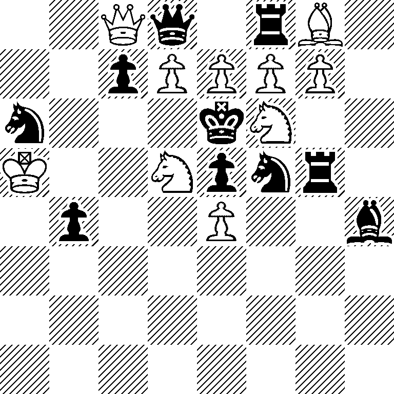 2Qq1rB1/2pPPPP1/n3kN2/K2Npnr1/1p2P2b/8/8/8