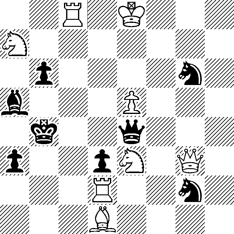 2R1K3/N7/1p4n1/b3P3/1k2q3/p2pN1Q1/3R2n1/3B4