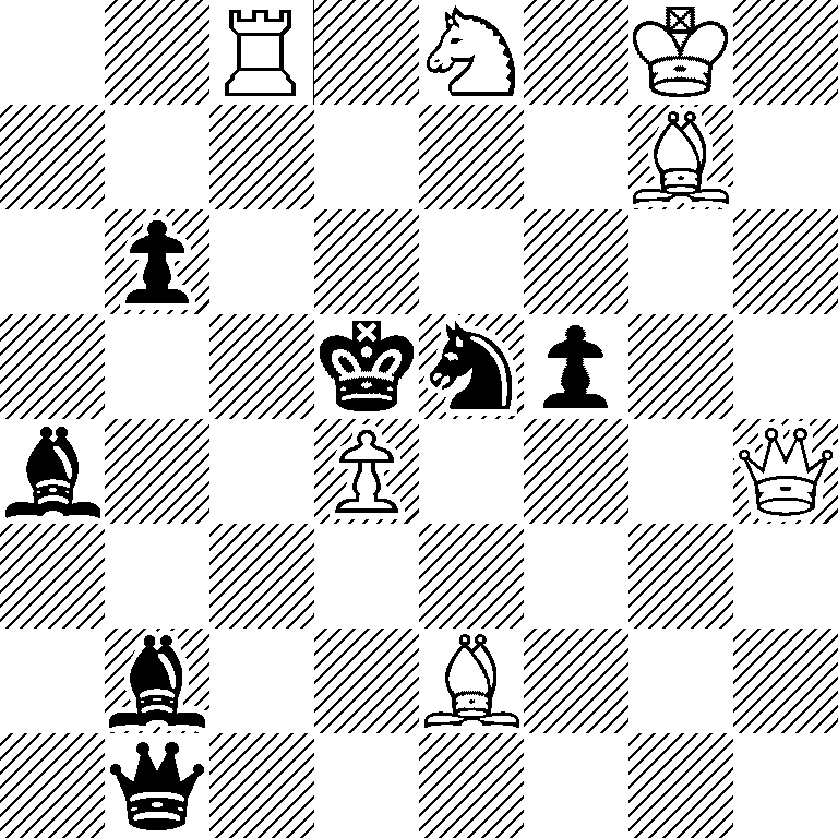 2R1N1K1/6B1/1p6/3knp2/b2P3Q/8/1b2B3/1q6