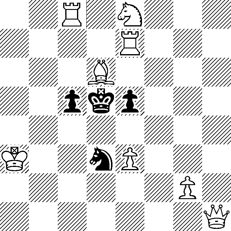 2R1N3/4R3/3B4/2pkp3/8/K2nP3/6P1/7Q