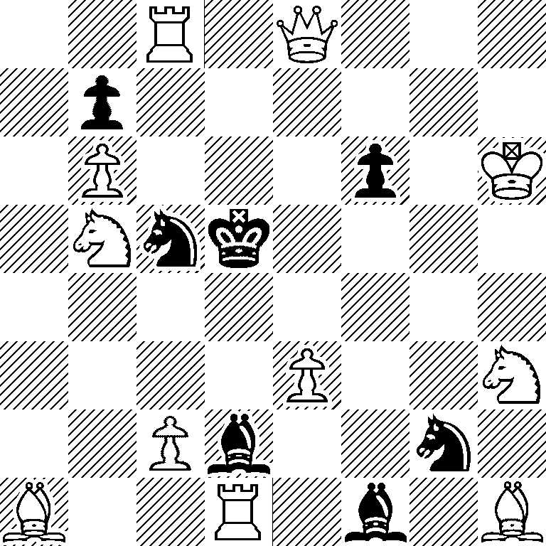 2R1Q3/1p6/1P3p1K/1Nnk4/8/4P2N/2Pb2n1/B2R1b1B