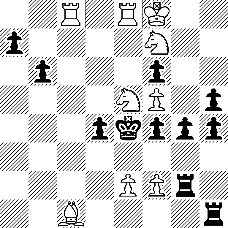 2R1RK2/p4N2/1p3p2/4NP1p/3pkppp/8/4PPr1/2B4r