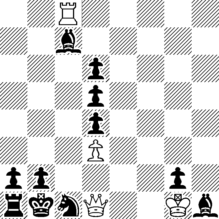 2R5/2b5/3p4/3p4/3p4/3P4/pp4p1/rknQ2Kb