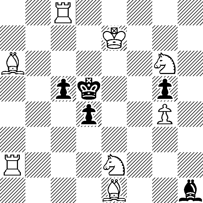 2R5/4K3/B5N1/2pk2p1/3p2P1/8/R3N3/4B2b