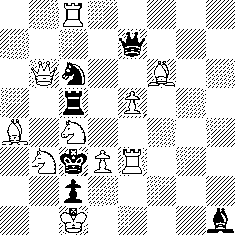 2R5/4q3/1Qn2B2/2r1P3/B1N5/1NkPR3/2p5/2K4b