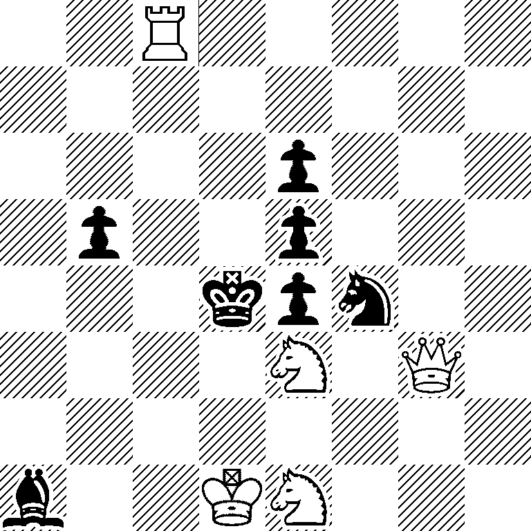 2R5/8/4p3/1p2p3/3kpn2/4N1Q1/8/b2KN3