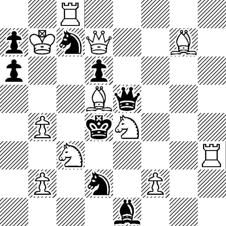 2R5/pKnQ2B1/p2p4/3Bq3/1P1kN3/2N4R/1P1n1P2/4b3