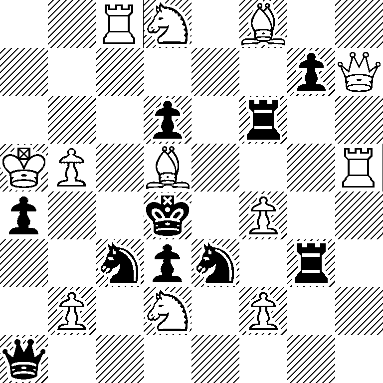 2RN1B2/6pQ/3p1r2/KP1B3R/p2k1P2/2npn1r1/1P1N1P2/q7