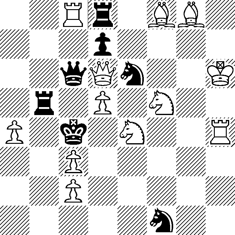 2Rr1BB1/3p4/2qQn2K/1r1P1N2/P1k1N2R/2P5/2P5/5n2