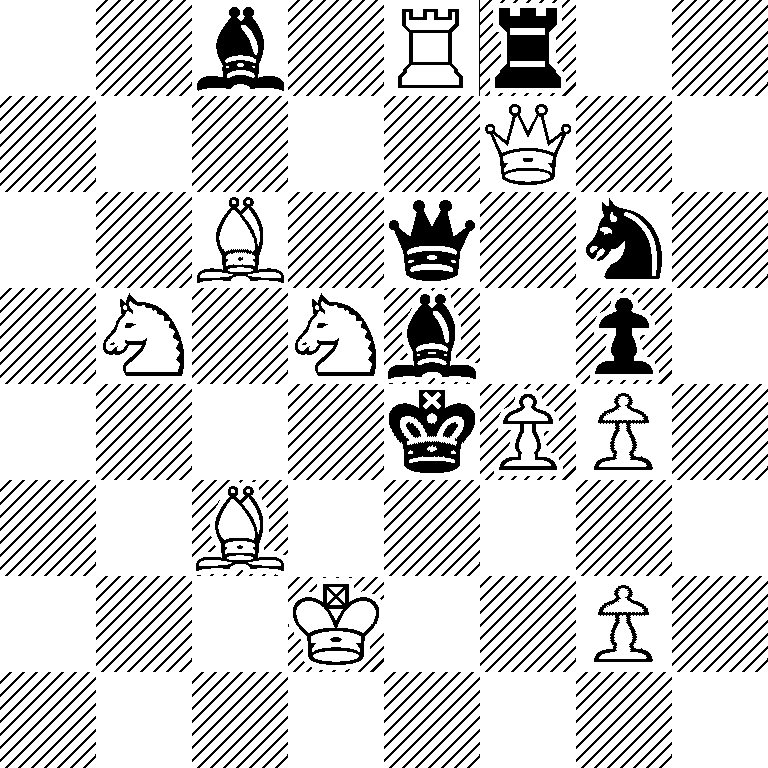 2b1Rr2/5Q2/2B1q1n1/1N1Nb1p1/4kPP1/2B5/3K2P1/8