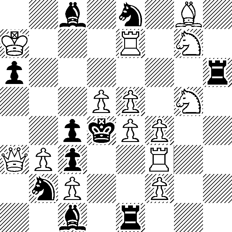 2b1n1B1/K3R1N1/p6r/3PP1N1/2pkPP2/QPp2R2/1nP2P2/2b1r3