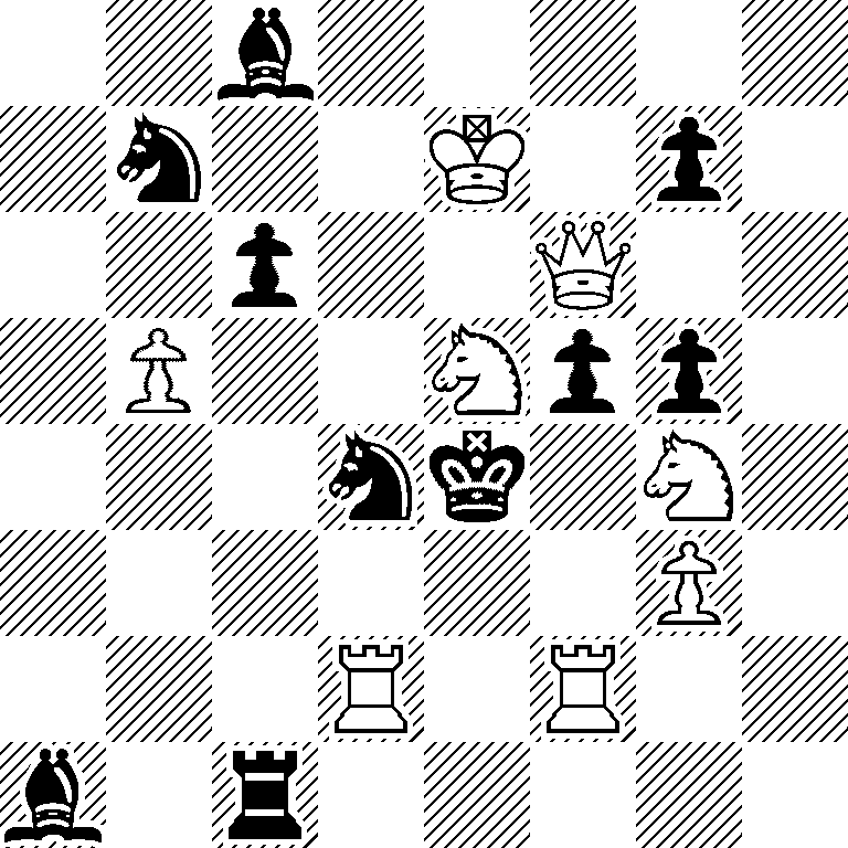 2b5/1n2K1p1/2p2Q2/1P2Npp1/3nk1N1/6P1/3R1R2/b1r5
