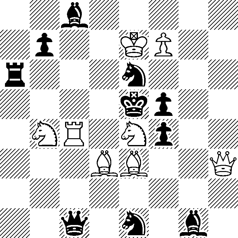 2b5/1p2KP2/r3n3/4kp2/1NR1Np2/3BB2Q/8/2q1n1b1