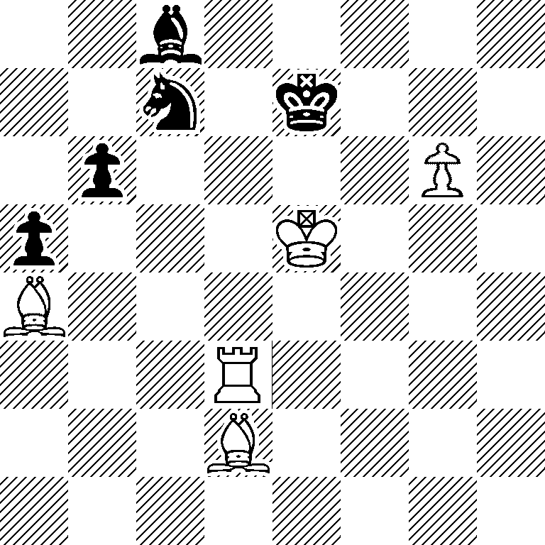 2b5/2n1k3/1p4P1/p3K3/B7/3R4/3B4/8