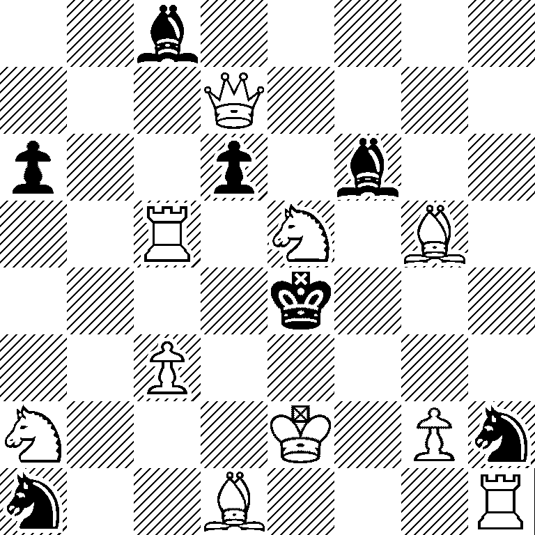 2b5/3Q4/p2p1b2/2R1N1B1/4k3/2P5/N3K1Pn/n2B3R