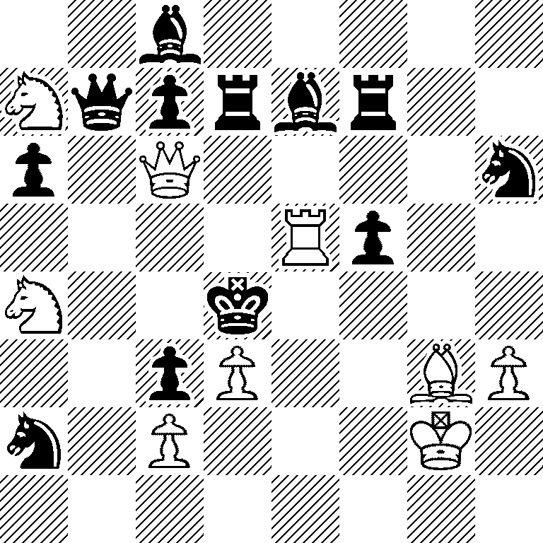 2b5/Nqprbr2/p1Q4n/4Rp2/N2k4/2pP2BP/n1P3K1/8