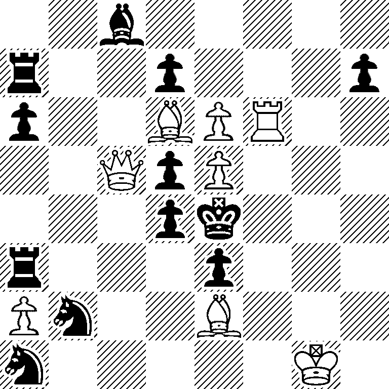 2b5/r2p3p/p2BPR2/2QpP3/3pk3/r3p3/Pn2B3/n5K1