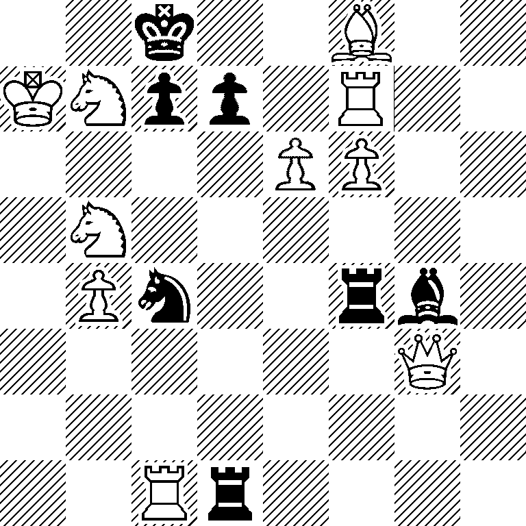 2k2B2/KNpp1R2/4PP2/1N6/1Pn2rb1/6Q1/8/2Rr4